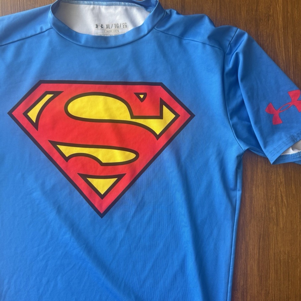 Under Armour Alter Ego Superman Compression Shirt Mens XL Blue HeatGear Athletic